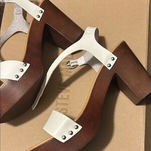 Seven7 Cream and Brown Platform Heels